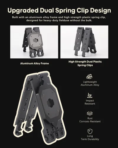 Miniatura 4 de WEIGUZC Soporte de cámara Molle dual para cámara corporal Axon Taser 2, 3 y 4 - Soporte Molle ligero para uniforme, chaleco táctico