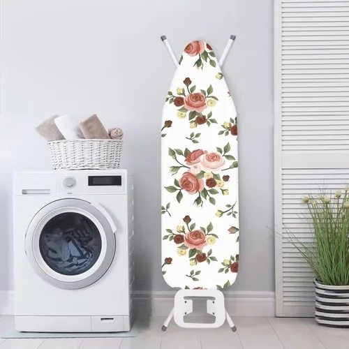Miniatura 4 de Funda para tabla de planchar con estampado de rosas vintage con gancho y bucle, sujetadores ajustables, fundas protectoras para tabla de planchar