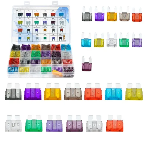 Miniatura 2 de Juego surtido de 250 fusibles de cuchilla de automóvil, fusible automático estándar y mini fusible de automóvil para marina, RV, cámper, barco