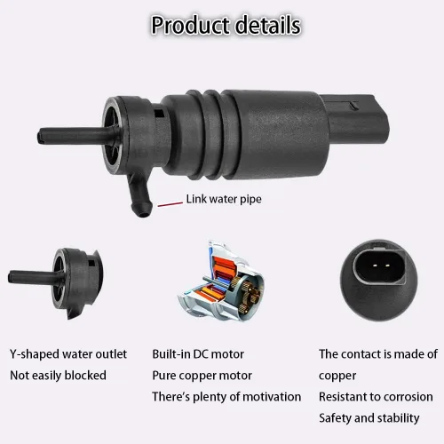 Miniatura 4 de deemars Bomba de lavado de parabrisas compatible con 328i E46 325i M3 M5 X3 X5 Z3 Z4 Z8, reemplaza al OEM #67128362154, 67128377612, 1J5955651