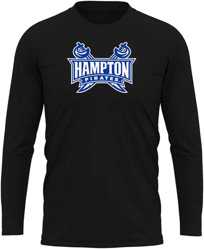 Miniatura 36 de Camisa deportiva de manga larga oficial de la NCAA Collegiate para hombre, colección negra con logotipo primario