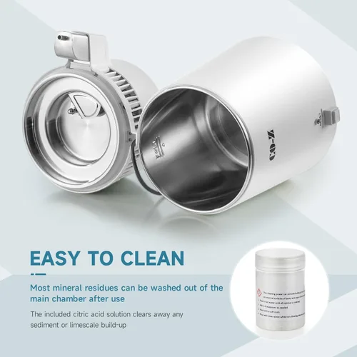 Miniatura 8 de CO-Z Fabricante de Agua Destilada, Destilador de Agua de 1 Galón, Máquina Destiladora de Agua de 4L para Encimera Doméstica, Purificador de Agua