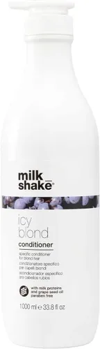 Miniatura 10 de Acondicionador milk_shake icy blond acondicionador tonificante galardonado con pigmento negro para neutralizar el amarillo y el latón en cabello