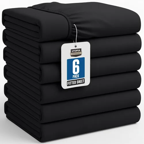 Miniatura 22 de Utopia Bedding Sábana Bajera Completa Ajustada - Sábana de Fondo - Bolsillo Profundo - Microfibra Suave - Resistente al Encogimiento y la Azul Spa