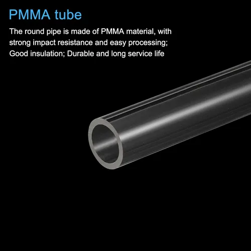 Miniatura 4 de MECCANIXITY Tubo acrílico transparente rígido redondo 18mm (0.7") ID 0.866 in (7/8") OD 14" para lámparas y linternas, sistema de refrigeración por