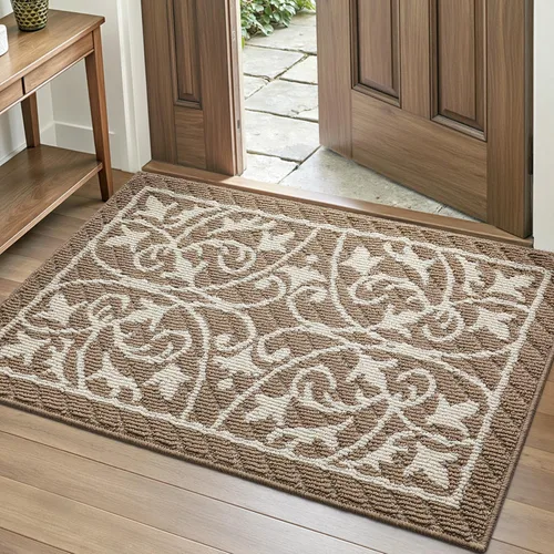DEXI Felpudo para puerta frontal del pasillo, alfombra de bienvenida interior, delgada de bajo perfil, antideslizante y lavable, para atrapar la