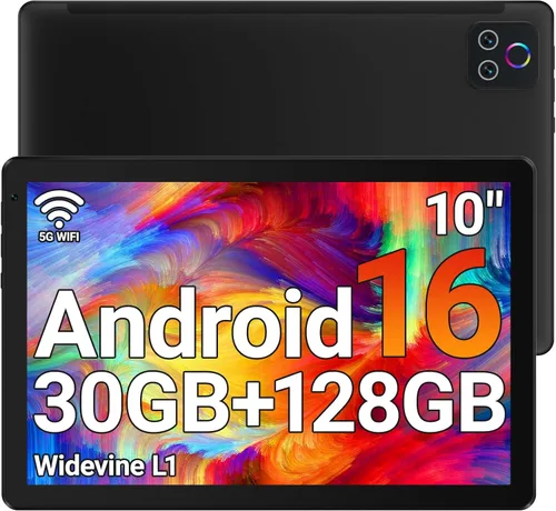 URAO Tableta, tableta Android de 10.1 pulgadas con procesador Octa-core 30GB RAM 128GB ROM HD IPS pantalla táctil 8H batería, Wi-Fi 6, BT 5.4,