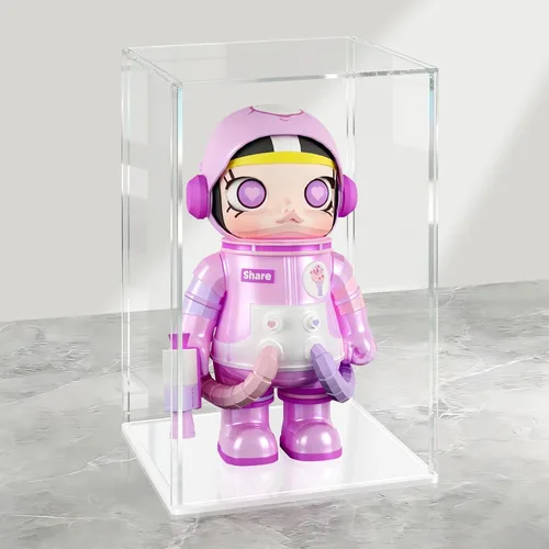 Miniatura 34 de LANSCOERY Vitrina de Acrílico, Caja de Exhibición Ensamblable para Coleccionables, con Diseño a Prueba de Polvo y Sin Costuras, Base Negra de Negro