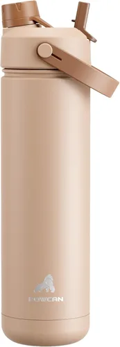 Miniatura 42 de POWCAN - Botella de agua térmica 2 en 1, sorbete y tapa con boquilla, antifugas, acero inoxidable sin BPA, apta portavasos automóvil, bebida fría 24