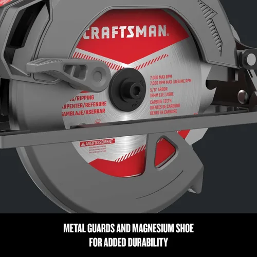 Miniatura 7 de CRAFTSMAN Sierra circular, 7-1/4 pulgadas, 15 amperios, con cable (CMES510)