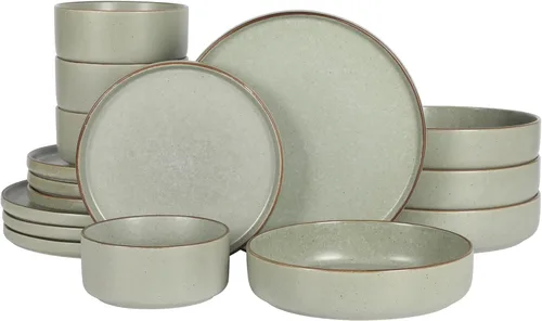Miniatura 17 de Gibson Elite Peach Orchard 12-Piece New Bone China Dinnerware Set Service for 4, Embossed Fluted Plates and Bowls, Dishwasher and Microwave Safe