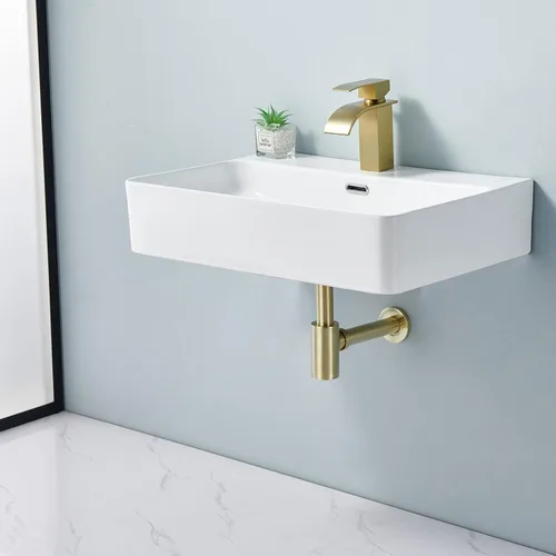 Miniatura 6 de Fregadero de baño de latón P Trap: Trampa para fregadero de 1-1/4 con altura ajustable - Trampa P de botella redonda de oro cepillado con tubo