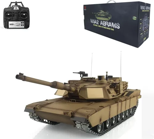 Heng Long US en stock, RC Tank 1/16 7.0 Abrams RTR RC Tank 3918 360° Torreta Barril Recoil Metal Track Unidad de fumar Tanque de batalla Vehículos