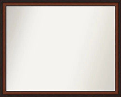 Miniatura 47 de Amanti Art Espejo de pared personalizado no biselado (24 x 27 pulgadas), marco estrecho de nogal chipre - varios tamaños personalizados - Espejo