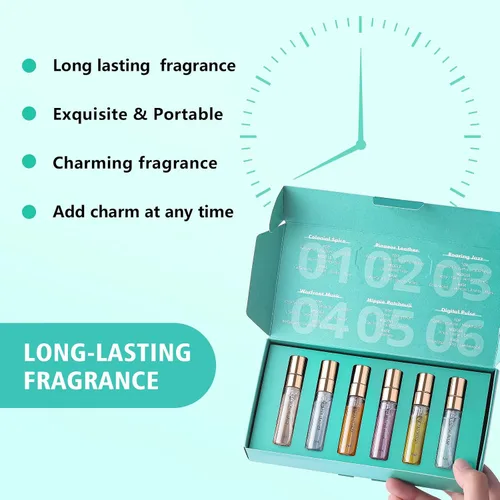 Miniatura 5 de Perfumes para mujeres y niñas, juego de 6 perfumes de Time Echoes para mujeres, perfectos para regalos, perfumes de fragancia de larga duración