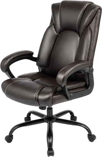 Miniatura 10 de OUTFINE Silla de Oficina Silla de Oficina Ejecutiva Silla de Escritorio Silla de Computadora con Cojín de Resorte de Cuero Resistente a la Negro