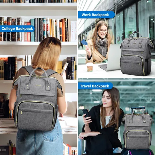 Miniatura 5 de LOVEVOOK - Mochila para laptop para mujer de 15.6 pulgadas, mochila de trabajo para mujer para profesoras y enfermeras, mochila para computadora