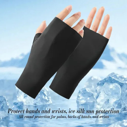 Miniatura 3 de Guantes UV para manicura de gel, guantes de protección UV para manicura, tela de sensación fresca para lámpara de uñas de gel, anti luz UV, negro