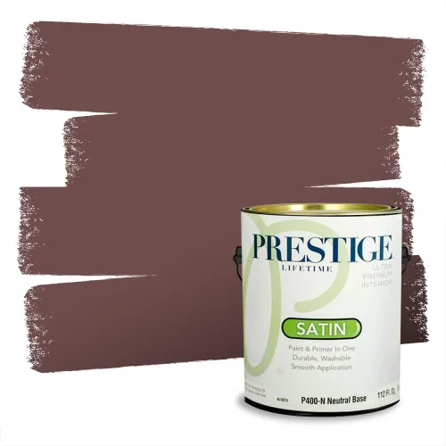Miniatura 709 de Prestige Paints Pintura exterior e imprimación en uno, 1 galón, plano, coincidencia comparable de Valspar* Amber Rose*