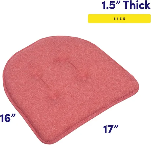 Miniatura 2 de Sweet Home Collection - Cojín de espuma viscoelástica para silla, con capitoné, parte trasera de goma antideslizante, en forma de U, de 17 x 16