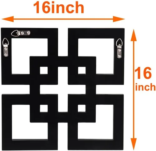 Miniatura 7 de QMDECOR Espejo plateado para decoración de pared de 16 x 16 pulgadas, espejo decorativo moderno de moda para montar en pared, diseño cuadrado, Plata