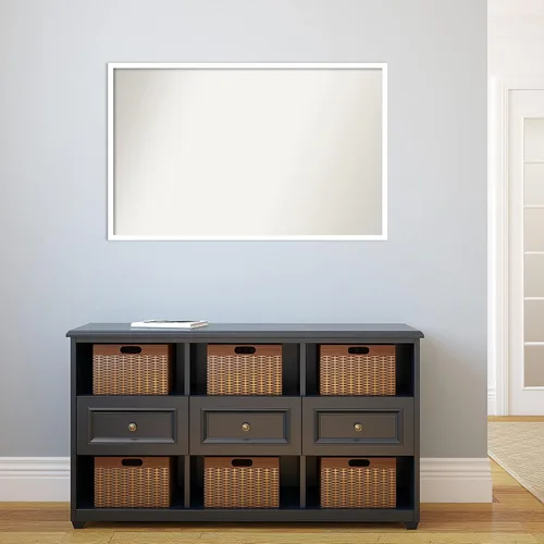 Miniatura 72 de Amanti Art Espejo de baño blanco para sobre el fregadero, 32 x 45 pulgadas, espejo de tocador rectangular blanco esbelto, marco de madera moderno