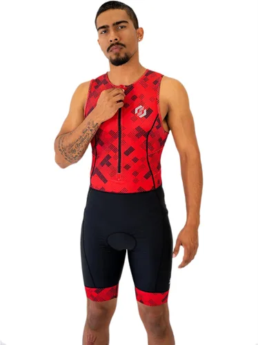 Miniatura 13 de SLS3 Trajes de triatlón para hombre, traje de triatlón duradero sin mangas para hombre, traje de triatlón ligero con 2 bolsillos para almacenamiento