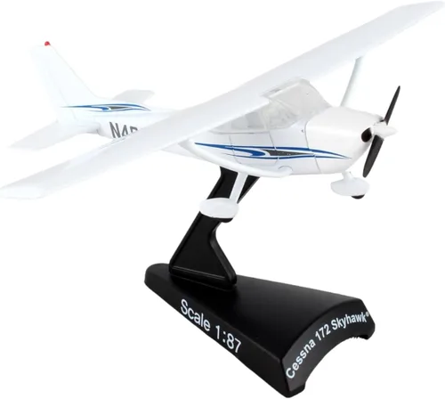 Postage Stamp Cessna 172 Skyhawk® modelo de avión fundido a presión a escala 1:87, coleccionable de metal fundido a presión con licencia oficial con