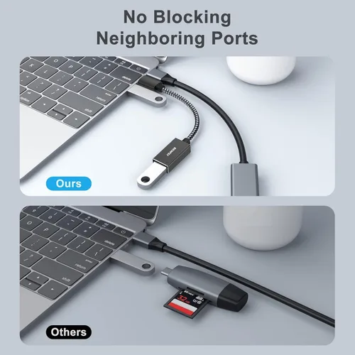Miniatura 7 de BENFEI Adaptador USB C a USB 3.0, paquete de 2 adaptadores USB C a A macho a hembra compatibles con MacBook 2022 2021 2020, Samsung Galaxy Note 20