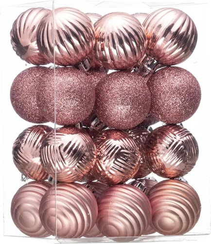 Miniatura 28 de Valery Madelyn 1.6" Adornos Pequeños de Navidad para Árbol, Juego de 24 Adornos Colgantes de Bola Negros Inastillables a Granel para Decoración