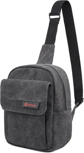 Miniatura 10 de TULLIO Bolsa para Cámara Pequeña, Bolsa Cruzada para Cámara Tipo Cartera Impermeable de Lona para Hombro Estuche Fotográfico Bolsa Bandolera