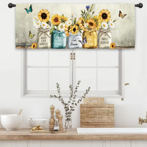 Miniatura 8 de Cortinas rústicas de cocina con puerta de granero de 27.5 pulgadas de ancho x 39 pulgadas de largo, cortinas de tratamiento de ventanas pequeñas