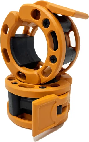 Miniatura 4 de Clout Fitness - Abrazaderas para barra de pesas olímpicas Collares de liberación rápida (2 unidades) Clips de peso con bloqueo para mancuernas de 2