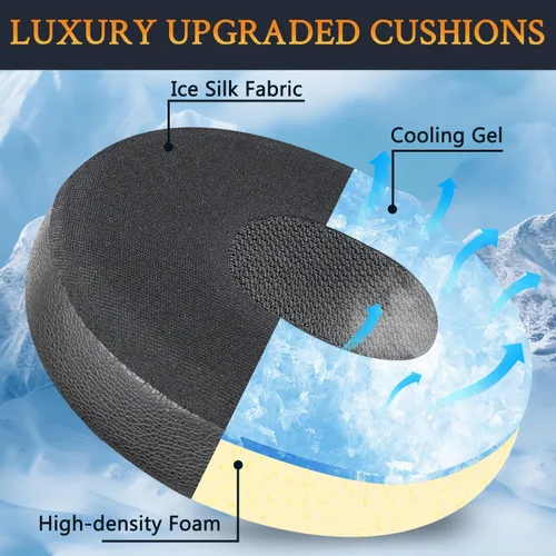 Miniatura 6 de SOULWIT Almohadillas de repuesto profesionales de gel refrescante para auriculares Bose QuietComfort(QC) 3 y OE1, almohadillas con espuma de Negro