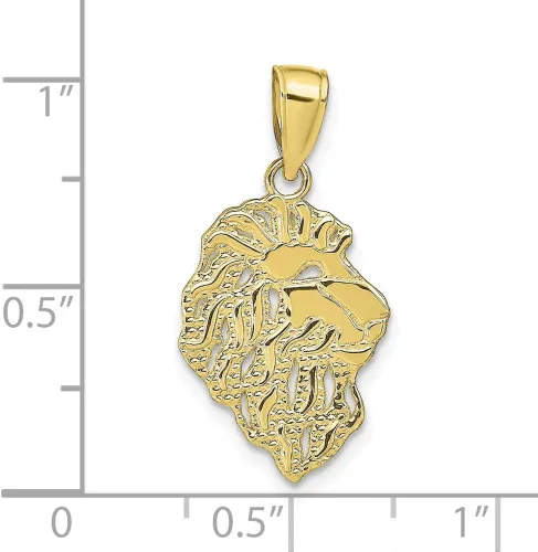 Miniatura 3 de Colgante de cabeza de león de oro amarillo macizo de 10 quilates, Metal