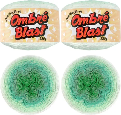 Miniatura 68 de JubileeYarn Hilo Ombré Blast - 220g/pastel Algodón Peso Bebé - Cripta de Hielo - 1 Pastel 119 Cripta de hielo