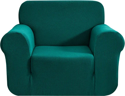 Miniatura 46 de CHUN YI - Funda elástica de 1 pieza para sillón grande, funda protectora suave de Jacquard con elastano, detalle de cuadros y parte inferior