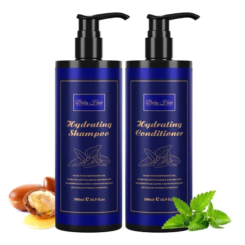 Baby Hair, Champú y acondicionador hidratante, el mejor juego de champú y acondicionador, para cabello dañado y teñido para todo tipo de cabello,