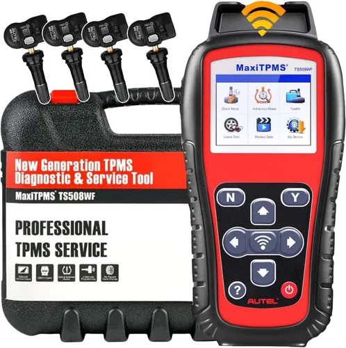 Autel MaxiTPMS TS508WF completo con 4 piezas de sensor MX de goma de frecuencia duelo, programación de sensor MX, diagnóstico TPMS OBD Relearn