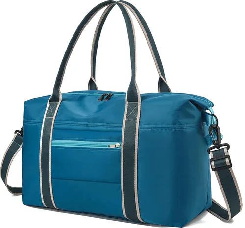 Miniatura 75 de Bolsa de gimnasio con bolsillo húmedo, bolsa de viaje plegable para mujer, bolsa de viaje impermeable para viajes, gimnasio, yoga