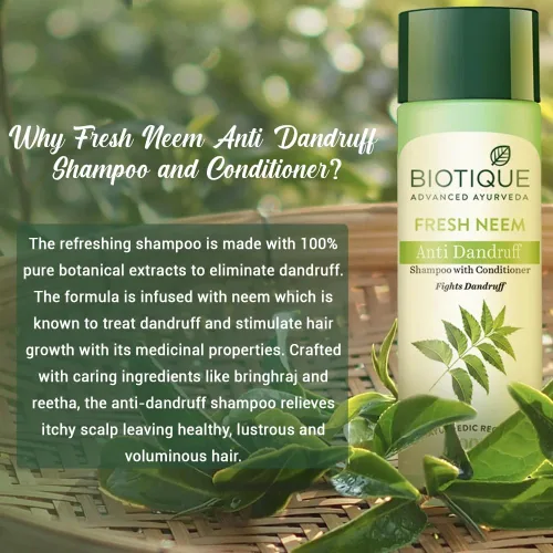 Miniatura 6 de Biotique Bio Neem Margosa Champú y Acondicionador Anticaspa, 6.1 fl oz