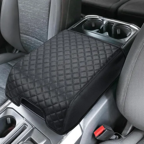 Miniatura 11 de ISSYAUTO Funda de consola central compatible con Ford F250 F350 F450 2011-2016, F150 2011-2014 con consola de asiento plegable, funda