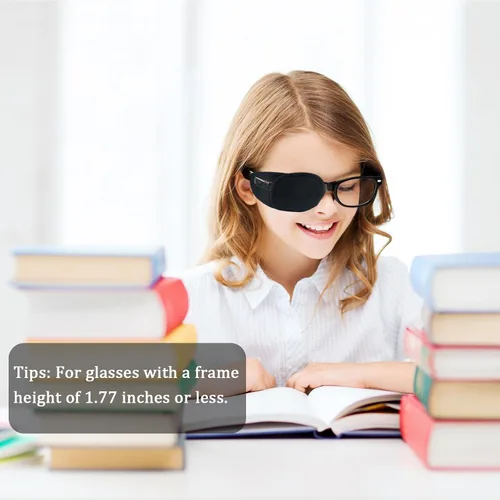 Miniatura 2 de 4 parches de ojos para gafas, parche médico para el tratamiento de ojos perezosos, ambliopía, estrabismo, mejora la visión, parche reutilizable Negro