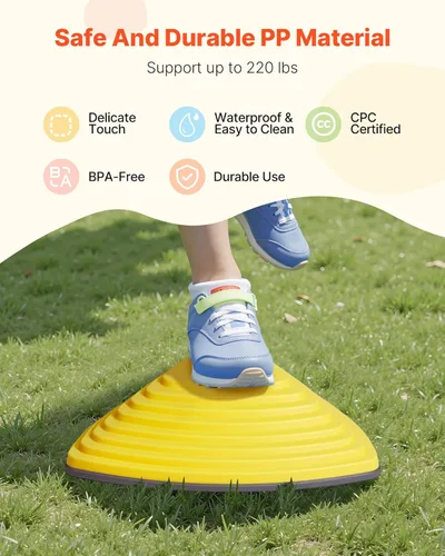 Miniatura 5 de VEVOR Piedras de equilibrio para niños, 12 unidades, hasta 220 libras, antideslizantes para niños pequeños, juego de coordinación de carrera