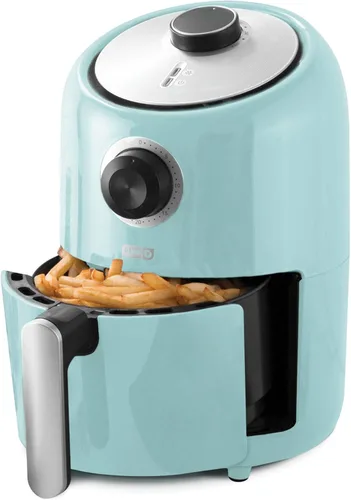 DASH Horno freidora de aire compacto con control de temperatura, canasta antiadherente para freír, guía de recetas + función de apagado automático,