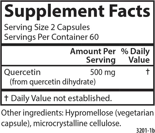 Miniatura 4 de Carlson - Quercetina, 500 mg, Apoyo estacional, salud de la piel, bienestar óptimo, 120 cápsulas vegetarianas