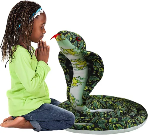 Miniatura 9 de ELAINREN Almohada Rellena de Cobra Marrón Ultra-Suave Gran Serpiente Realista Juguete de Peluche Cuddle Muñeca de Peluche de Pitón Realista