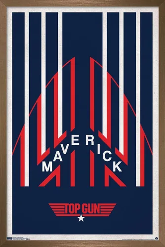Miniatura 15 de Trends International Top Gun - Póster de pared de casco Maverick, 14.725 x 22.375 pulgadas, versión enmarcada de madera de granero