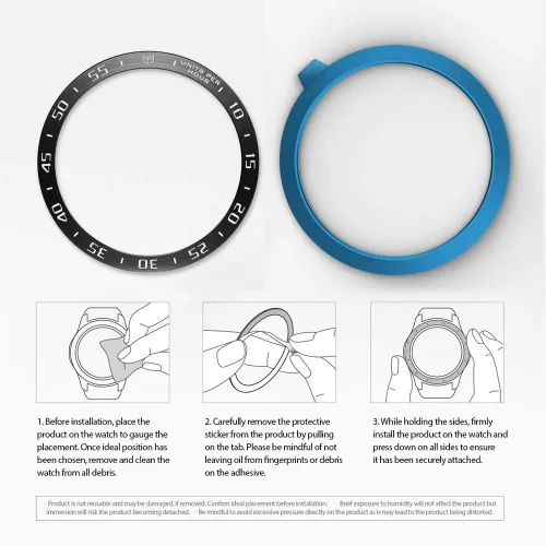 Miniatura 6 de AISPORTS Bisel Styling Compatible con Samsung Galaxy Watch 1.811 in Bisel Anillo Cubierta Adhesiva Anti Scratch Protección Acero Inoxidable Bisel