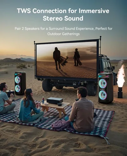 Miniatura 4 de GKD60 - Máquina de karaoke con 2 micrófonos inalámbricos para adultos, altavoz portátil de fiesta Bluetooth, sistema PA de potencia máxima de 500 W